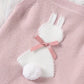 Knitted baby romper with bunny