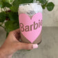 Barbie Heart Glass Cup: 20oz / Glass only