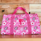 DISCO BARBIE PRINTED DUFFLE BAG WITH STRAP.