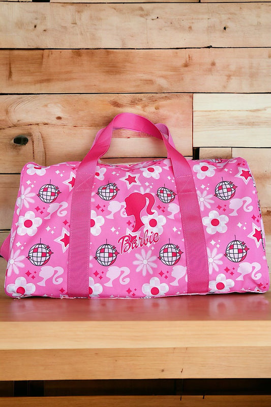DISCO BARBIE PRINTED DUFFLE BAG WITH STRAP.