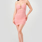 Luxe Mesh Sweetheart Mini Ruched Dress