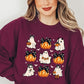 Cute Ghost Fall Pumpkin Graphic Fleece Sweatshirts