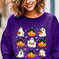 Cute Ghost Fall Pumpkin Graphic Fleece Sweatshirts