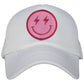 Hot Pink Lightning Happy Face Foam Trucker Hat: Light Pink