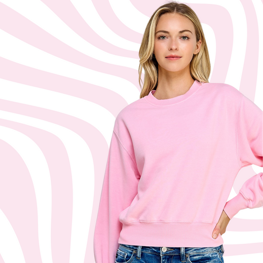 Bubblegum Pink Fleece Sweatshirt