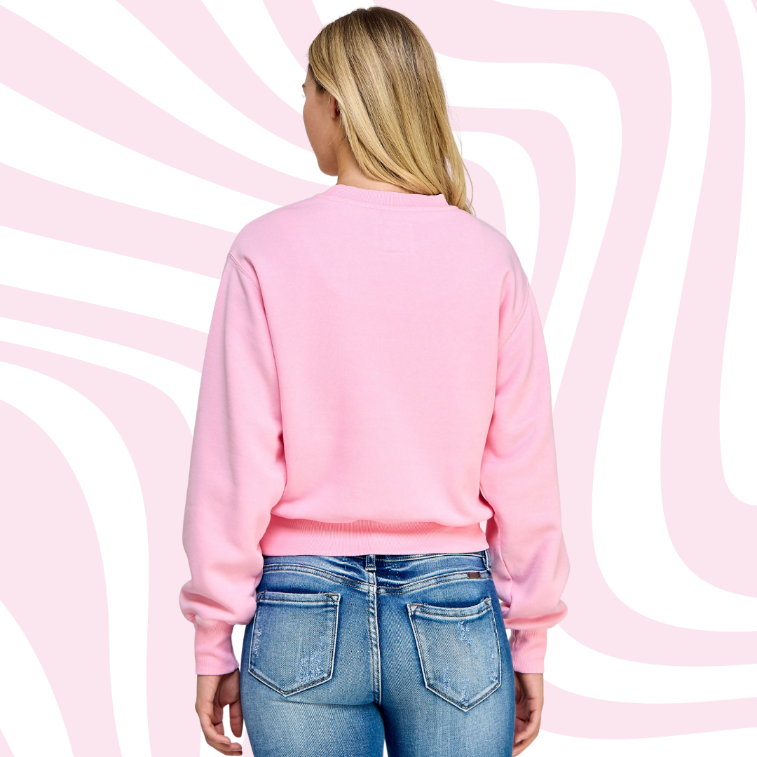 Bubblegum Pink Fleece Sweatshirt