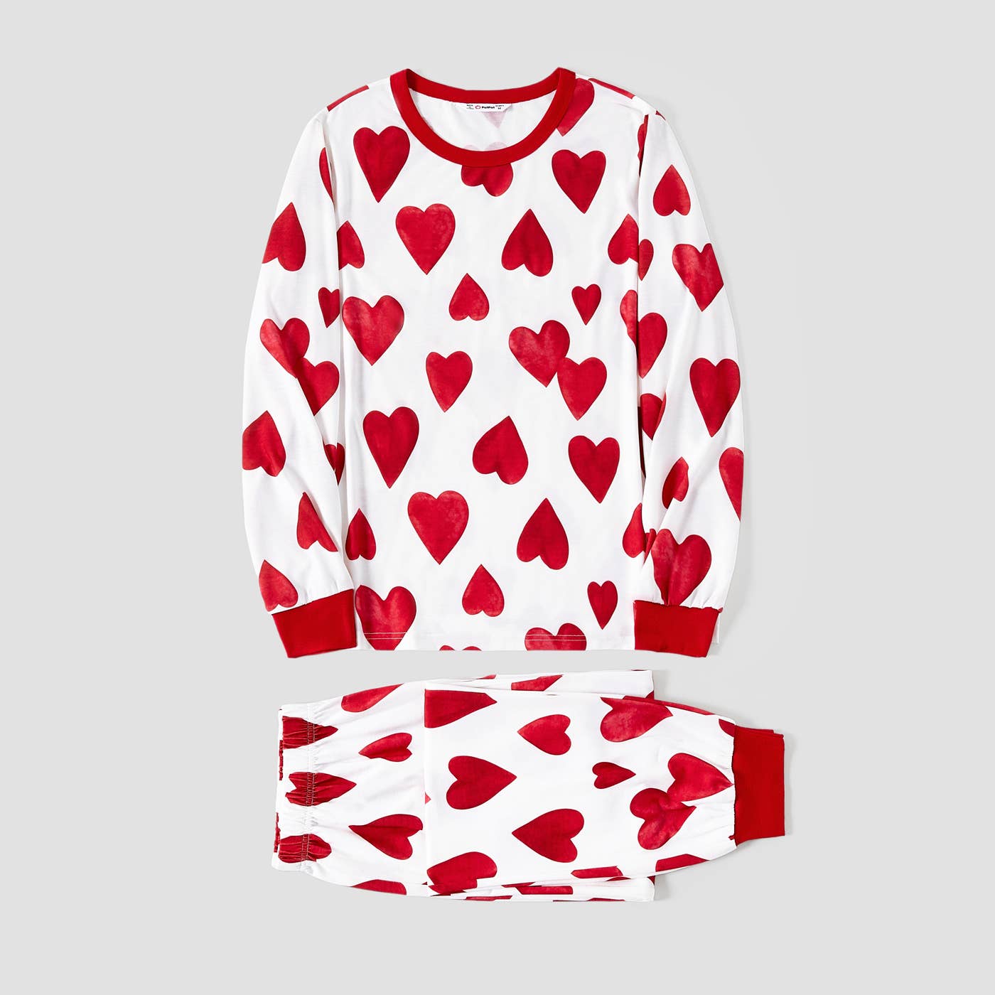Valentine's Day Family Heart Stripe Pajamas(Flame Resistant): Baby: 12-18M / Red