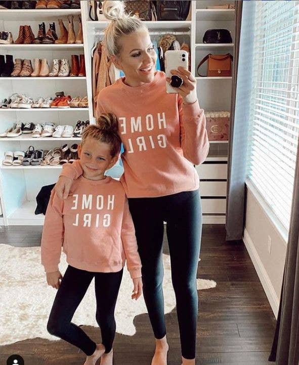 Matching Mommy and Me Home Soft Pink Home Girl Sweatshirt