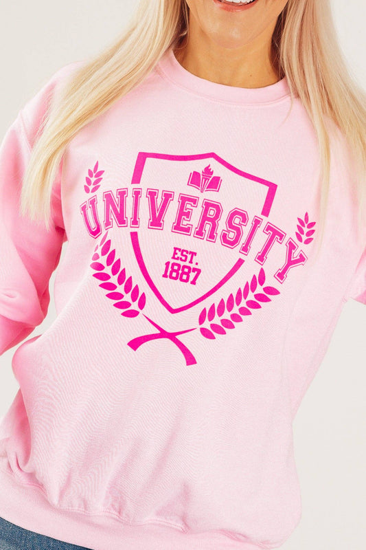 Pink Retro University Sweatshirt