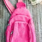 "The Corey" Pink Corduroy Sling Bag