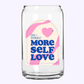 More Self Love Iced Coffee Glass: Pink and Red