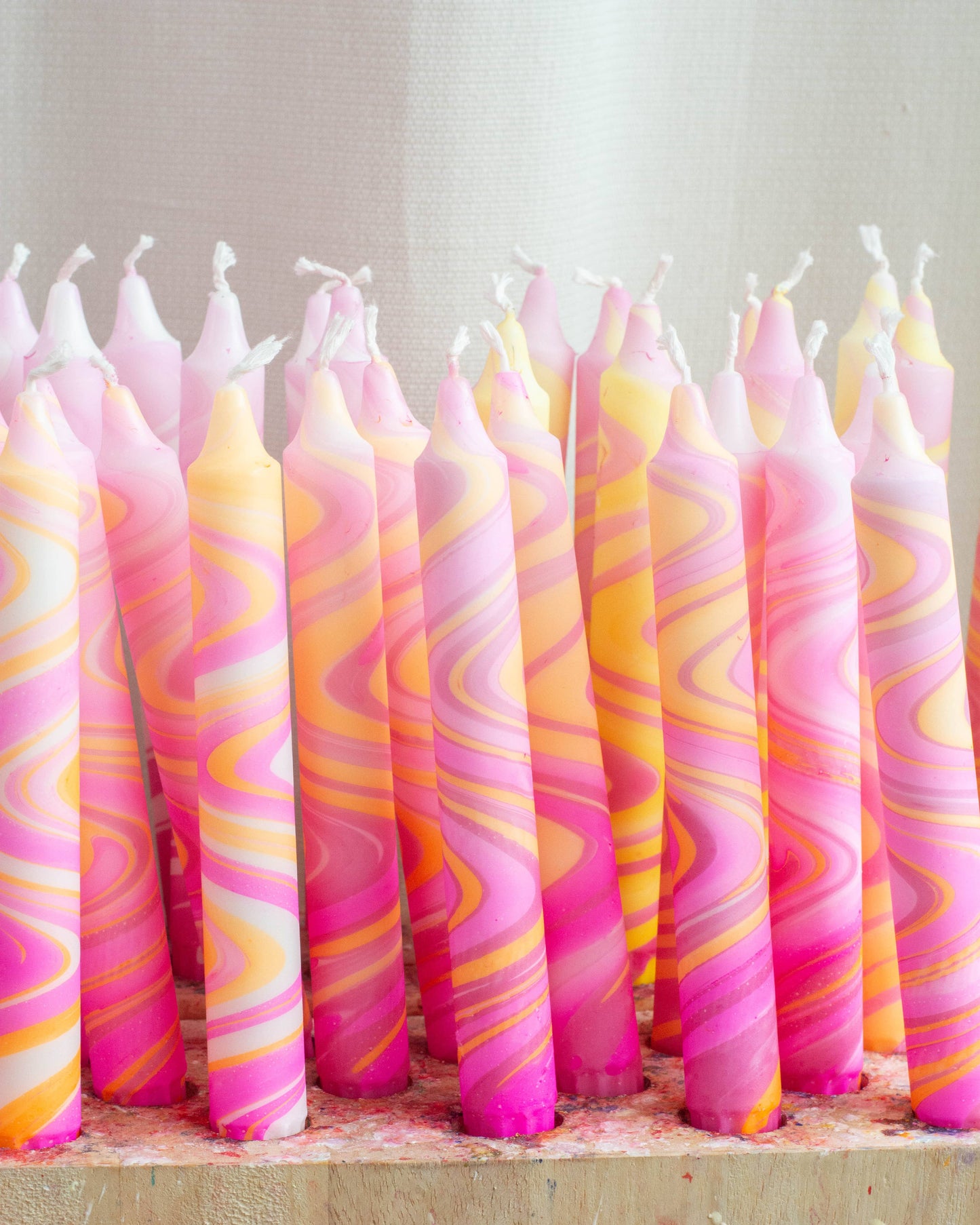 Taper candles - marble mix