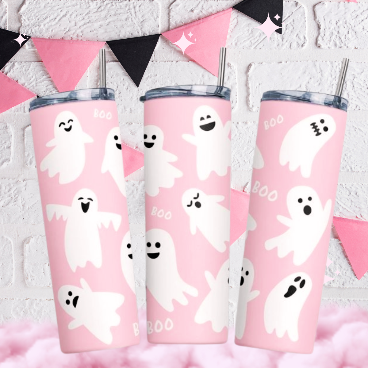 Pink Cute Ghosty Tumbler