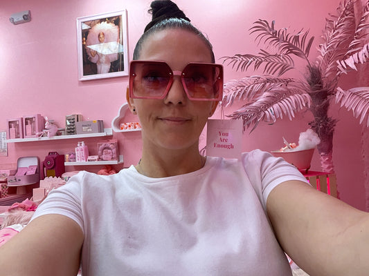 Pink Big Square Sunglasses