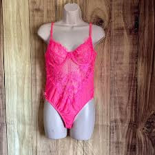 Pink Lace lingerie bodysuit