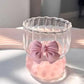 Girly bow decor glass cup