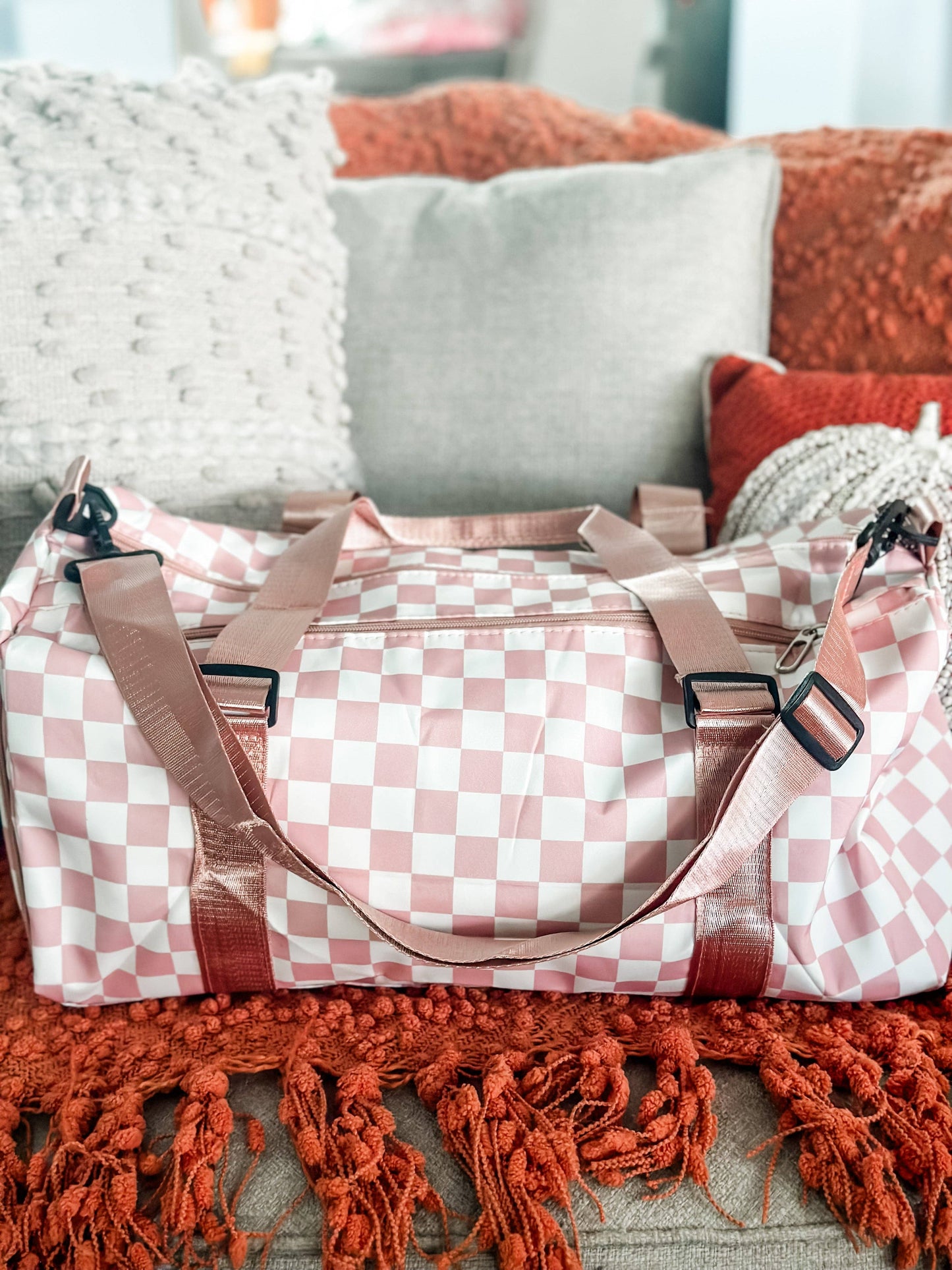 Checkered Duffle Bag "Pink"
